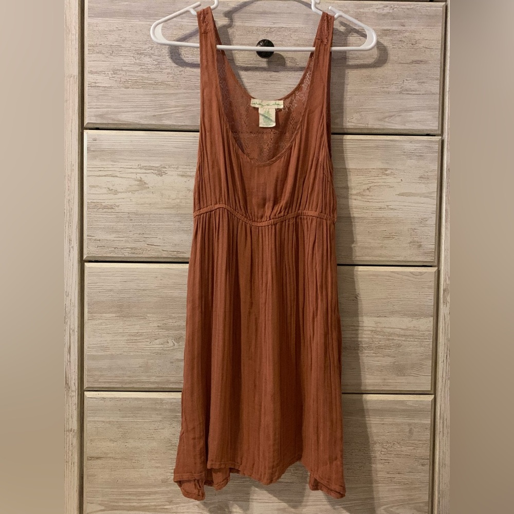 Urban Outfitters Staring at Stars Crinkly, Stretchy Dress; Burnt Orange
